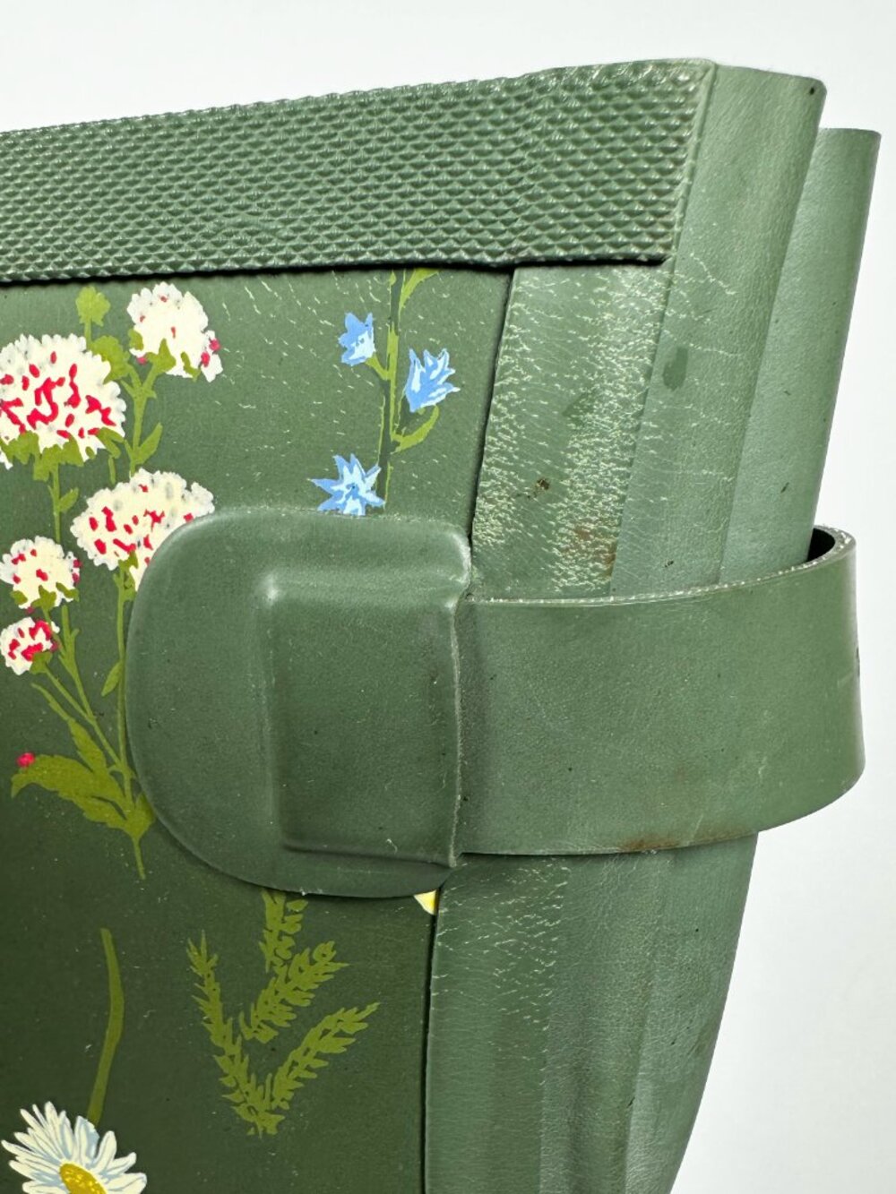 Joules Women’s Size 9 Tall Welly Wellies Army Green Wildflowers Theme Rain Boots - Picture 3 of 16